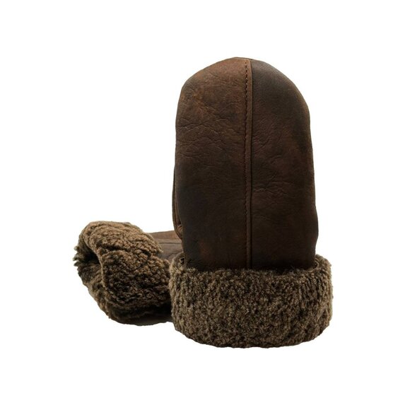 Vintage Shearling Sheepskin Leather Mittens – Winter Fur Mittens - Picture 9 of 11